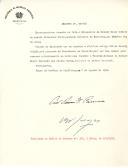 Decreto de nomeação do Tenente-Coronel Fernando dos Santos Costa, Ministro da Defesa Nacional, para exercer interinamente as funções de Ministro do Exército, durante a ausência, fora do país, do Ministro Adolfo do Amaral Abranches Pinto. 