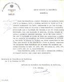 Pedido de autorização do Secretário da Presidência da República endereçado ao Ministro da Presidência [do Conselho de Ministros] para a liquidação das despesas inerentes à deslocação do Presidente da República [Craveiro Lopes] ao Buçaco, Porto e Coimbra, partindo de Lisboa em 20 de novembro de 1951.