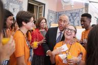 O Presidente da República Marcelo Rebelo de Sousa recebe, no Palácio de Belém, os alunos participantes no “Boot Camp EPIS 2019” dedicado ao Desenvolvimento Sustentável, acompanhados pela Presidente da Direção da Associação EPIS - Empresários pela Inclusão Social, Leonor Beleza, a 11 de julho de 2019