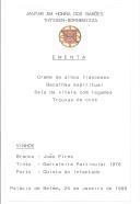 Ementa do jantar oferecido, no Palácio de Belém, pelo Presidente da República, Mário Soares e Senhora aos Barões Thyssen-Bornemisza, em 26 de janeiro de 1988.