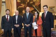 O Presidente da República Marcelo Rebelo de Sousa recebe em audiência os três jovens portugueses, Joana Serôdio, Rui Teixeira e Tomás Virtuoso, que estiveram presentes na Reunião Pré-Sinodal sobre "Os jovens, a Fé e o Discernimento Vocacional", que decorreu em Roma de 19 a 24 de março de 2018, a 30 de abril de 2008

