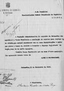 Ofício n.º 328 dirigido pelo Presidente da Comissão Administrativa do Concelho de Guimarães, António Coelho da Motta Prego, ao Presidente da República [Óscar Carmona] agradecendo-lhe ter aceite o convite para visitar a cidade de Guimarães.