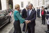 Visita de Estado a Portugal da Presidente da República da Croácia, Kolinda Grabar-Kitarović. O Presidente da República Marcelo Rebelo de Sousa oferece um jantar oficial no Palácio Nacional da Ajuda, a 11 de maio de 2008

