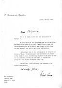 Carta do Presidente da República, Mário Soares, endereçada ao Presidente da República da Coreia, Chun Doo Hwan, agradecendo a carta de 10 de fevereiro, por  ocasião do final do mandato do presidente coreano, e fazendo votos que num momento de mudança na história política daquele país, o seu povo e o seu governo mantenham o rumo no sentido da paz e da democracia.
