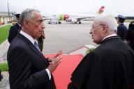 O Presidente da República, Marcelo Rebelo de Sousa, despede-se do Papa Francisco, a 12 de maio de 2017