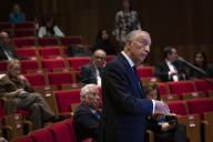 O Presidente da República Marcelo Rebelo de Sousa participa, no Infarmed em Lisboa, na II Sessão de apresentação sobre a “Situação epidemiológica da Covid-19 em Portugal”, na qual também participam o Presidente da Assembleia da República, Eduardo Ferro Rodrigues, e o Primeiro-Ministro, António Costa, a 31 de março de 2020