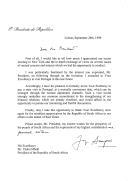 Carta do Presidente da República, Jorge Sampaio, dirigida ao Presidente da República da África do Sul, Thabo Mbeki, manifestando a sua satisfação pelo recente encontro em Nova Iorque e formalizando o convite para uma visita de Estado a Portugal, feito na ocasião.