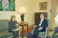 Audiência concedida pelo Presidente da República, Jorge Sampaio, à Provedora da Santa Casa da Misericórdia de Lisboa, Maria José Nogueira Pinto a 18 de fevereiro de 2004