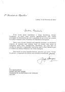Carta do Presidente da República, Jorge Sampaio, dirigida ao Presidente da República da Turquia, Ahmet Necdet Sezer, agradecendo a mensagem de felicitações que lhe foi dirigida por ocasião da sua reeleição como Presidente da República Portuguesa e reafirmando a sua intenção de promover "a cooperação luso-turca, quer a nível bilateral quer no âmbito da Aliança Atlântica e da União Europeia".