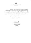 Minuta de despacho, assinado pelo Presidente da JSN, General António de Spínola, nomeando o Major José Alberto Loureiro dos Santos, como encarregado do Governo e delegado da Junta na Província de Cabo Verde.