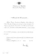 Alvará de concessão, a título póstumo, do grau de Grã-Cruz da Ordem Militar de Cristo, ao Dr. Arisitides de Sousa Mendes Abranches