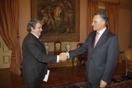O Presidente da República, Aníbal Cavaco Silva, recebe em audiência o Procurador-Geral da República, Conselheiro Fernando José Matos Pinto Monteiro, a 17 de dezembro de 2009
