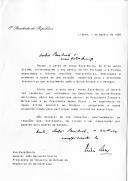 Carta do Presidente da República, Mário Soares, endereçada ao Presidente do Conselho de Estado da República da Guiné-Bissau, General João Bernardo Vieira, em resposta à sua carta de 6 de julho, relativa à necessidade de promover reuniões exploratórias, envolvendo Portugal e a França, para encontrar uma solução negociada para o diferendo fronteiriço existente entre a Guiné-Bissau e o Senegal.