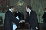 O Presidente da República, Jorge Sampaio, recebe as cartas credenciais do Embaixador da República do Iémen, Mohamed Abdailah, a 30 de outubro