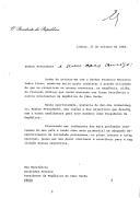 Carta do Presidente da República, António Ramalho Eanes, dirigida ao Presidente da República de Cabo Verde, Aristides Pereira, dando-lhe conhecimento "das razões e objetivos" que determinaram a sua candidatura para novo mandato como Presidente da República.