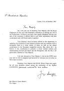 Carta do Presidente da República, Jorge Sampaio, endereçada à Rainha Beatriz, agradecendo em seu nome e no de sua mulher a simpática hospitabilidade durante a visita aos Países Baixos e manifestando o seu desejo de receber a Rainha por ocasião da EXPO 98.