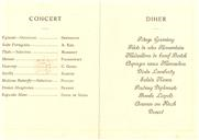 Programa do concerto e ementa do banquete oferecido pelo Presidente da República, Óscar Carmona, ao Corpo Diplomático acreditado em Lisboa, a 2 de dezembro de 1937, e que decorreu no Palácio Nacional da Ajuda.