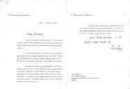 Carta do Presidente da República, Mário Soares, endereçada ao Presidente da República da Costa do Marfim, Felix Houphouet Boigny, expressando a sua admiração pela chefe de Estado marfinense "com uma vida dedicada à defesa das causas africanas" e solicitando-lhe intervenção no sentido de desbloqueamento do pedido feito pela TAP - Air Portugal às autoridades daquele país para o estabelecimento de um voo regular entre Lisboa e Abidjan.