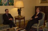 Audiência concedida pelo Presidente da República, Jorge Sampaio, ao Chefe da Missão de Portugal em Sarajevo, Fernando Tavares de Carvalho, a 13 de maio de 2005
