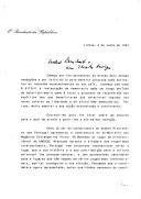 Carta do Presidente da República, Mário Soares, dirigida ao Presidente da República da Argentina, Raul Alfonsin, solicitando o seu apoio para a candidatura de Victor Sá Machado para o lugar de Diretor-Geral da UNESCO