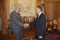 Audiência concedida pelo Presidente da República, Aníbal Cavaco Silva, ao Presidente da Associação Internacional de Lions Clubs, Wayne Madden, a 22 de maio de 2013