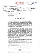 Carta do diretor da Faculdade de Direito da Universidade Nova de Lisboa, Professor Doutor Diogo Freitas do Amaral, dirigida ao Presidente da República, Dr. Jorge Sampaio, convidando-o a participar na cerimónia formal e plenária de abertura da Conferência internacional sobre as implicações e consequências dos acontecimentos do 11 de setembro de 2001, organizada pela ACUNS e pela sua Faculdade, no dia 21 de junho de 2002.