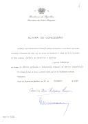 Alvará de Concessão do grau de Grã-Cruz da Ordem do Mérito Agrícola e Industrial (Classe do Mérito Industrial) conferido a António Medeiros e Almeida