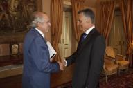 O Presidente da República, Aníbal Cavaco Silva,  recebe, em audiência, o Presidente do Conselho Económico e Social, José Silva Peneda, a 10 de setembro de 2010