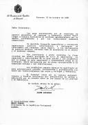 Carta do Presidente da República da Venezuela, Jaime Lusinchi, dirigida ao Presidente da República Portuguesa, Mário Soares, agradecendo a forma como foi recebido em Portugal por ocasião da sua visita e manifestando a sua satisfação ao "constatar a firme vontade do povo português de viver em democracia".