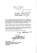 Carta do Presidente da República de Moçambique, Joaquim Chissano, dirigida ao Presidente da República Portuguesa, Jorge Sampaio, convidando-o a assistir à Cerimónia de Investidura do Presidente da República eleito nas eleições presidenciais e legislativas de dezembro de 1999, a ter lugar em Maputo, no dia 15 de janeiro de 2000.