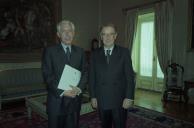 Audiência concedida pelo Presidente da República, Jorge Sampaio, ao Embaixador de Portugal na Noruega, Joaquim Caimoto, a 5 de novembro de 1997