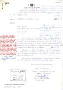 Ofício n.º 96 da Polícia Judiciária da Armada, dirigida ao Secretário Geral da Presidência da República, sobre o assunto "Disciplina e Justiça - Autos", solicitando - para efeitos de instrução de auto do corpo de delito instaurado ao Contra-Almirante Henrique Ernesto Serra dos Santos Tenreiro - que seja remetido cópia ou original de nota pessoal enviada, em 4 de agosto de 1969, ao então Presidente da República pelo "presumido delinquente", relativo ao Almirante Coucelo.