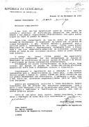 Carta do Presidente da República da Guiné-Bissau, João Bernardo Vieira, endereçada ao Presidente da República Portuguesa, Mário Soares, informando ter o governo guineense decidido apresentar a candidatura do Dr. Leonel Vieira à vaga existente para o posto de Diretor da Unidade de Coordenação da Cooperação da UNESCO e solicitando da parte do chefe de Estado português "todo o apoio a este destacado filho da Guiné-Bissau".