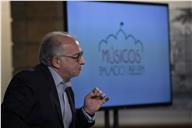 O Presidente Marcelo Rebelo de Sousa participa na décima primeira sessão do programa “Músicos no Palácio de Belém”, no Antigo Picadeiro Real, com o violoncelista Marco Pereira, a 28 de fevereiro de 2023