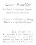 Participação oficial dirigida ao Presidente da República portuguesa, Almirante Américo Tomás, dando-lhe conhecimento da assunção por Georges Pompidou das suas funções como Presidente da República de França.