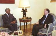 Audiência concedida pelo Presidente da República, Jorge Sampaio, ao Primeiro Ministro de São Tomé e Príncipe, Guilherme Posser da Costa, a 21 de junho de 2001