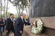 O Presidente da República Marcelo Rebelo de Sousa deposita uma coroa de flores no monumento aos fundadores da cidade de São Paulo cujo figura principal é o Padre português Manuel da Nóbrega, chefe da primeira missão jesuíta na América, a 7 agosto 2016