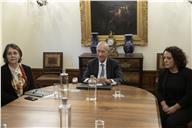 O Presidente Marcelo Rebelo de Sousa recebe, no Palácio de Belém, o Presidente do Mecanismo Nacional de Monitorização da Implementação da Convenção das Nações Unidas Sobre os Direitos das Pessoas com Deficiência (Me-CDPD), Filipe Venade, e demais representantes, a 20 de janeiro de 2023