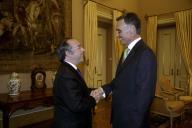 O Presidente da República, Aníbal Cavaco Silva, recebe os cumprimentos de Ano Novo de uma delegação do Partido Social Democrata, a 8  de janeiro de 2007