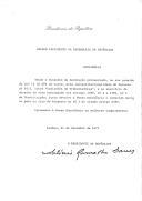 Nota de devolução ao Presidente da Assembleia da República do Decreto n.º 93/I, assinada pelo Presidente da República, António Ramalho Eanes, por motivo de inconstitucionalidade pronunciada pelo Conselho da Revolução.