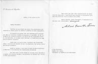 Carta do Presidente da República, Ramalho Eanes, dirigida ao Presidente da República da Guiné-Bissau, Luís Cabral, convidando-o a visitar oficialmente Portugal, em inícios do ano de 1978.