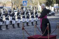 O Presidente da República, Marcelo Rebelo de Sousa, recebe no Palácio Nacional de Queluz, os cumprimentos de Ano Novo do Corpo Diplomático acreditado em Portugal, a 25 de janeiro de 2018.
