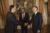 O Presidente da República, Aníbal Cavaco Silva, recebe em audiência o Primeiro-Ministro e Ministro dos Negócios Estrangeiros do Qatar, Sheikh Hamad bin Jassim bin Jaber Al Thani, a 4 de maio de 2010