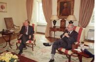 O Presidente da República, Jorge Sampaio, oferece um almoço no Palácio de Belém, ao Presidente do BPI, Artur Santos Silva, ao Presidente e Vice-presidente do Banco Itaú, Olavo Egydio Setubal e Carlos da Câmara Pestana, a 20 de setembro de 2000