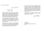 Carta do Presidente da República, Jorge Sampaio, dirigida ao Presidente da República Federal da Alemanha, Johannes Rau, no regresso a Lisboa da sua visita à Exposição Universal 2000, em Hannover, felicitando-o pelo evento e agradecendo a cordialidade com que foi acolhido e acompanhado durante a visita.