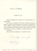 Decreto de exoneração do Coronel Fernando dos Santos Costa, Ministro da Defesa Nacional, do cargo que exercia interinamente de Ministro da Marinha. 