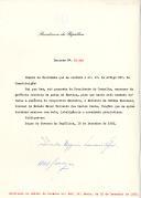 Decreto de exoneração do Coronel Fernando dos Santos Costa, Ministro da Defesa Nacional, do cargo que exercia interinamente de Ministro da Marinha. 