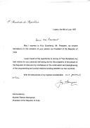 Carta do Presidente da República, Jorge Sampaio, endereçando ao Presidente da República da Índia, Kocheril Raman Narayanan, mensagem de felicitações por ocasião da sua eleição como chefe de Estado do seu país.