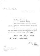 Carta do Presidente da República, Mário Soares, dirigida ao Presidente do Senado espanhol, José Federico de Carvajal, agradecendo carta e oferta do exemplar da Constituição Espanhola de 1912.