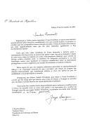 Carta do Presidente da República, Jorge Sampaio, endereçada ao Presidente da Federação da Rússia, Vladimir Putin, agradecendo as "atenções e amabilidades" com que foi recebido, junto com a sua comitiva, na visita à Rússia e reiterando o convite para uma Visita de Estado a Portugal.